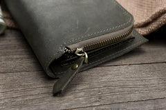Leather Mens Long Wallet Cool Leather Wallet Long Bifold Wallets for Men