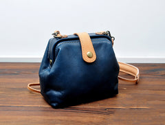 Vintage Womens Dark Red Leather Small Doctor Shoulder Bag Dark Red Doctor Crossbody Purse for Women