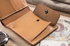 Cool Leather Mens Slim Small Wallets billfold Wallets Bifold for Men
