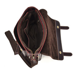 Vintage Leather Messenger Bag Shoulder Bag CrossBody Bag For Men