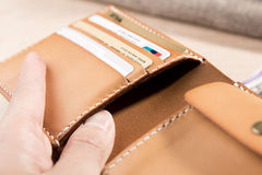 Cool Leather Mens Slim Small Wallets billfold Wallets Bifold for Men