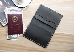 Handmade Leather Mens Travel Wallet Passport Leather Wallet billfold Slim Wallets for Men