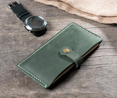 Handmade Leather Mens Clutch Wallet Cool Slim Leather Wallet Long Phone Wallets for Men