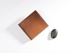 Cool Leather Mens Slim Small Wallets billfold Wallets Bifold for Men