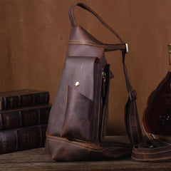 Cool Leather Mens Chest Bag Sling Bags Sling Crossbody Bag Travel Sling Bag for men