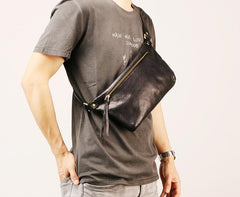 Leather Mens FANNY PACK MENS WAIST BAG HIP PACK BELT BAG FOR MEN