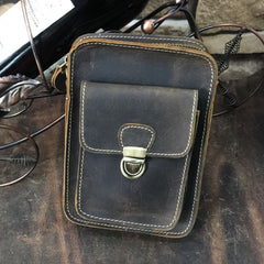 cross body phone bag​ Leather Cell Phone Holster Belt Pouch Cell Phone Purse Crossbody Leather Belt Bag for Men