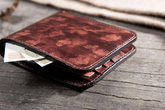 Handmade Leather Mens Cool Slim Leather Wallet Men Small Wallets Bifold for Men