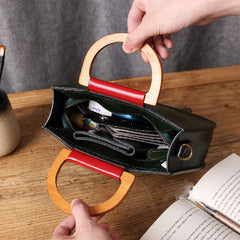 Handmade Leather Round Bag Crossbody Bag Shoulder Bag Purse for Women Leather Bag