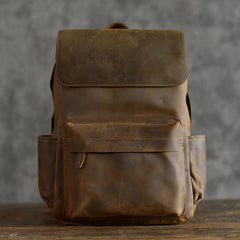 Vintage Leather Mens Backpack Travel Backpack Cool Satchel Backpack for men