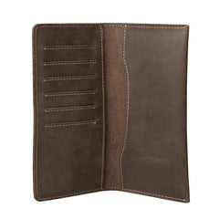 Handmade Leather Mens Clutch Wallet Cool Leather Wallet Long Phone Wallets for Men