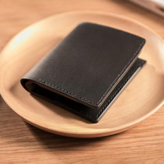 Handmade Leather Mens Cool Slim Leather Wallet Men Small Wallets Bifold for Men
