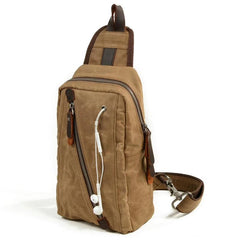 Cool Waxed Canvas Mens  Chest Bag Sling Bag One Shoulder Packs for men