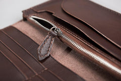 Cool Leather Mens Travel Long Wallets Passport Leather Wallet Long Wallets for Men