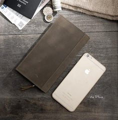 Leather Mens Long Wallet Cool Leather Wallet Long Bifold Wallets for Men