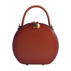 Women Leather round circle handbag shoulder bag for women leather crossbody bag