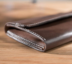 Handmade Leather Mens Clutch Wallet Cool Leather Wallet Long Phone Wallets for Men