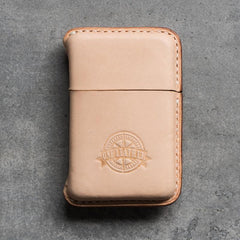 Handmade Beige Leather Cigarette Case Mens Leather Case of Cigarettes Leather Cigarette Holder Case