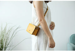 Cute Leather Womens Small Box Crossbody Bag Purse Zipper Shoulder Bag for Women