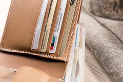 Cool Leather Mens Slim Small Wallets billfold Wallets Bifold for Men