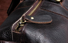 Genuine Leather Mens Bucket Bag Cool Weekender Bag Travel Bag Duffle Bags Overnight Bag Holdall Bag for men