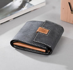 Handmade Leather Mens Cool Slim Leather Wallet Men billfold billfold Wallets Trifold for Men