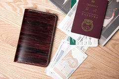 Handmade Leather Mens Travel Wallet Passport Leather Wallet billfold Slim Wallets for Men