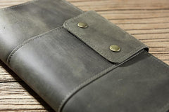 Cool Leather Mens Travel Long Wallet Passport Leather Wallet Long Wallets for Men