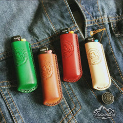 Blue Leather Mens Cigarette Holder Case Vintage Custom Cigarette Case for Men