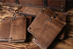 wallet and chain Brown Leather Biker Wallet Leather Chain Wallet Men Brown Long Biker Chain Wallet