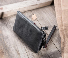 Handmade Leather Mens Biker Wallet Cool Leather Wallet Long Wrist Wallets for Men