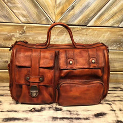 Mens Vintage Small Leather Messenger Bag Side Shoulder Bag Courier Bag Postman Bag for Men