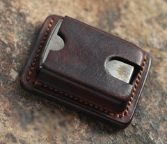 Cool Mens Leather Zippo Lighter Case with Loop Zippo lighter Holder with clip