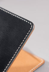 Handmade Cool Leather Mens billfold Leather Wallet Men Small Wallets Bifold for Men