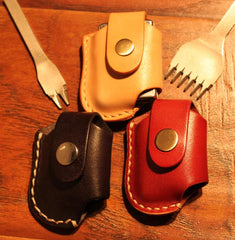 Mens Leather Zippo Lighter Pouch with Loop Cool Small Zippo lighter cases with Clip