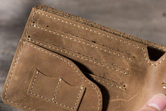 Cool Leather Mens Slim Small Wallet Bifold Men billfold Wallets for Men