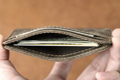 Handmade Leather Mens Cool billfold Wallet Card Holder Small Card Slim Wallets for Men