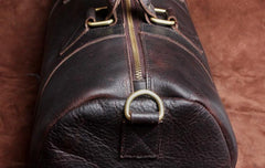 Genuine Leather Mens Bucket Bag Cool Weekender Bag Travel Bag Duffle Bags Overnight Bag Holdall Bag for men