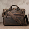 Vintage Leather Mens Coffee Briefcase Shoulder Bag Work Bag Laptop Bag for Men