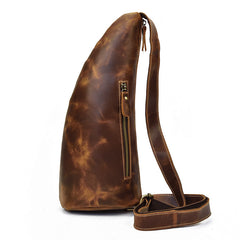 Cool Leather Sling Bag for Men Vintage Chest Crossbody Sling Bag For Men