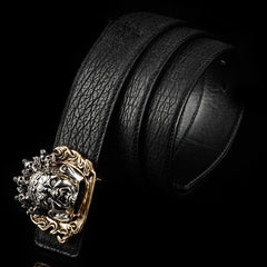 Handmade Black Leather Mens Belts Cool Black Leather Men Belts for Men