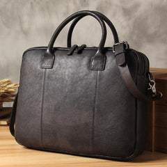 Vintage Leather Mens Brown Briefcase Work Bag Laptop Bag Business Bag for Men