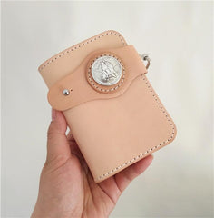 Cool Mens Leather Small Biker Chain Wallet Handmade billfold Chain Wallet for Biker
