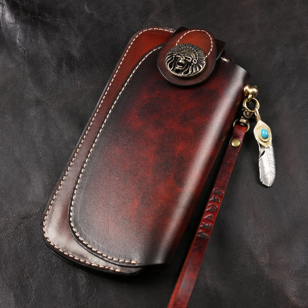 Best Wallet With Chain Handmade Biker Wallet - Back View