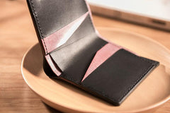 Handmade Leather Mens Cool Slim Leather Wallet Men Small Wallets Bifold for Men