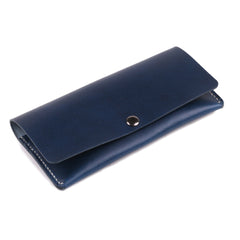 Handmade beige minimalist vintage leather phone clutch long wallet for women men - EverHandmade