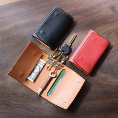 Cute LEATHER Womens Small Key Wallet Card Wallet Leather Key Wallet FOR Women