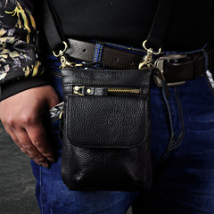 Small Leather Mens Belt Pouch Waist Bag Shoulder Bag BELT BAG For Men