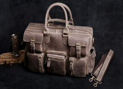 Genuine Leather Mens Cool Weekender Bag Travel Bag Duffle Bags Briefcase Messenger Bag for men