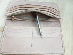 Cool Leather Mens Biker Chain Wallet Handmade Long Biker Wallet with Chain